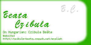 beata czibula business card